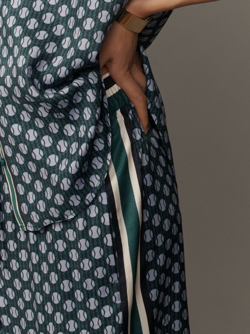 Maeve Packable Tennis-Print Pull-On Track Pants - Picture 4 of 5